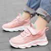 Sports Running Shoes Kids Girls Sneakers Teenager Trainers Breathable Casual Outdoor Tennis Shoes Girl Black Pink Big Size 37-38